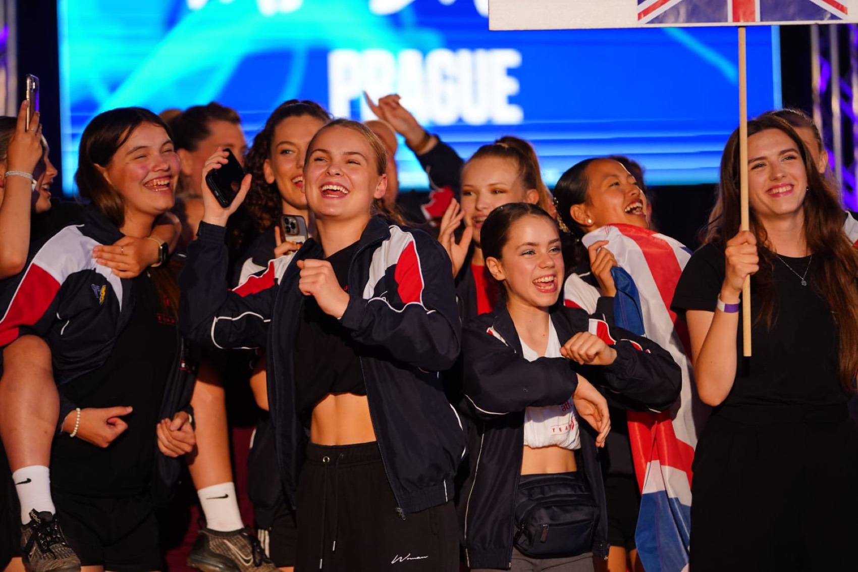 Team UK dancers celebrating at the IDO World Championships in Prague
